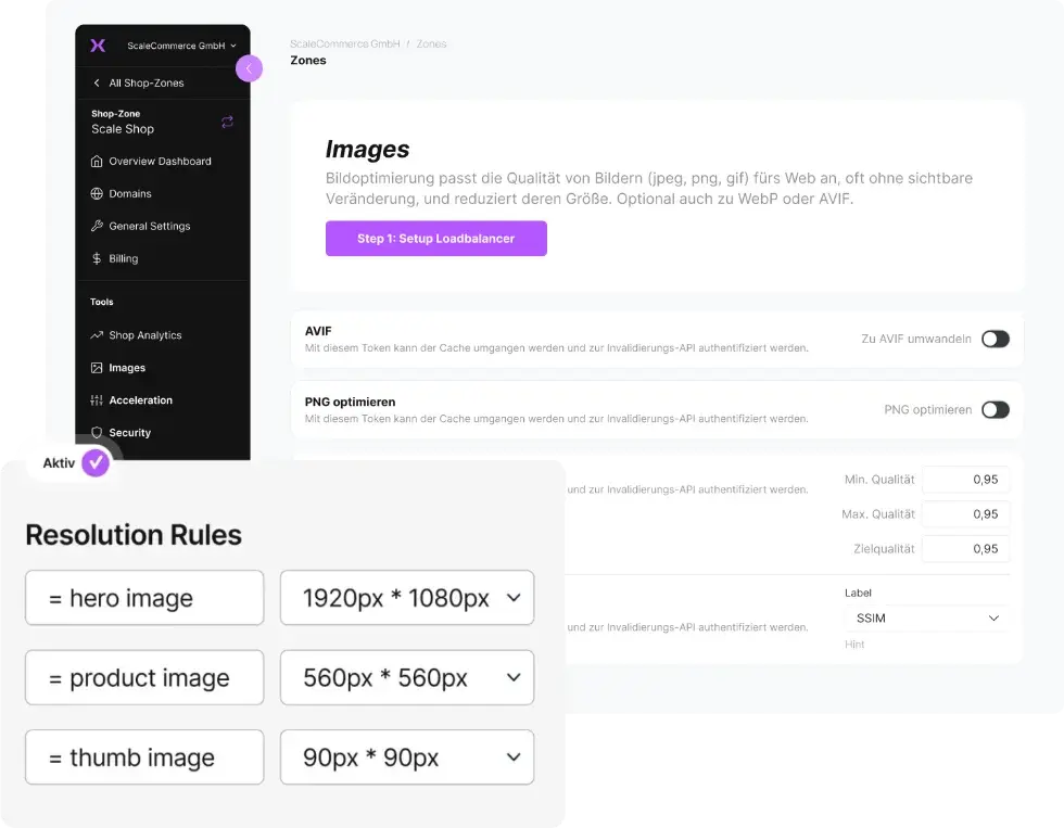 Screenshot of the smoxy interface