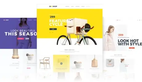 Screenshots of optimized online stores on several devices